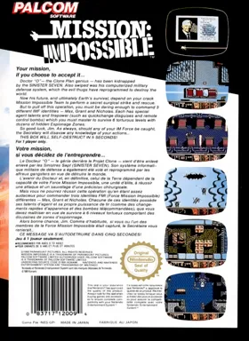 Mission - Impossible (Europe) box cover back